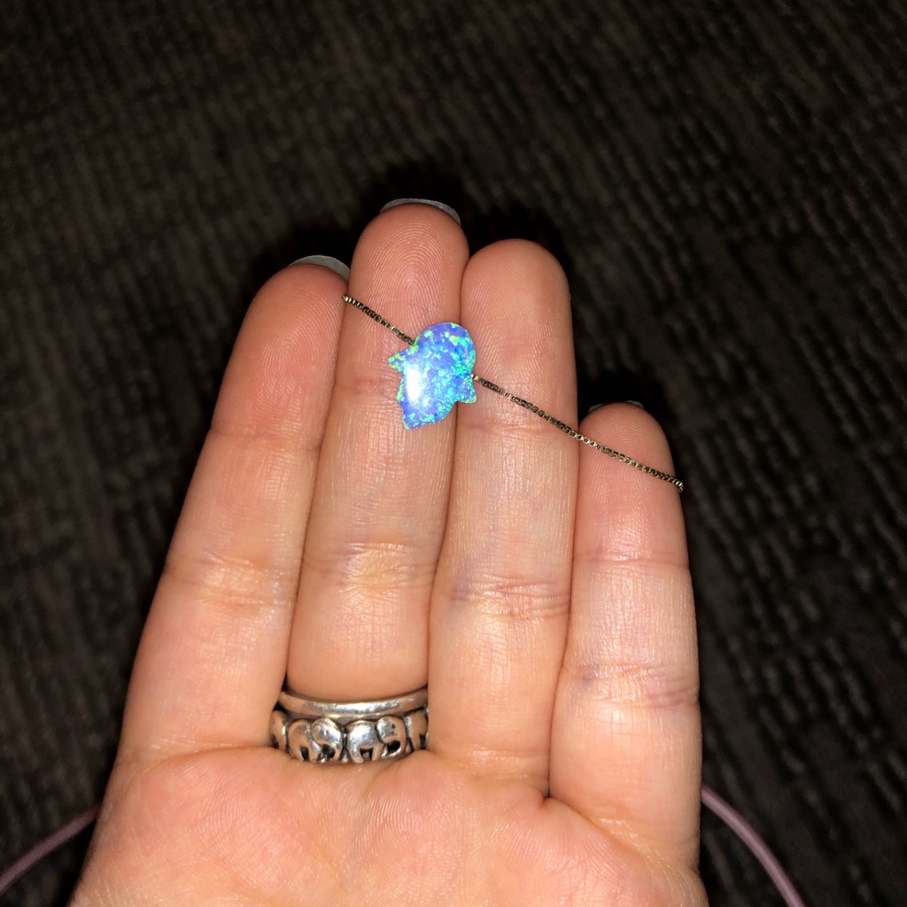 Blue Hand Of God Necklace 18$